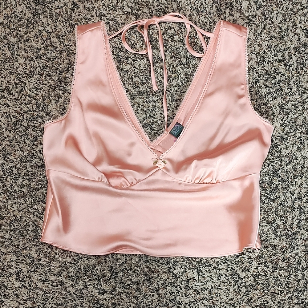 Wild Fable | Elegant Peach/Pink Satin Top